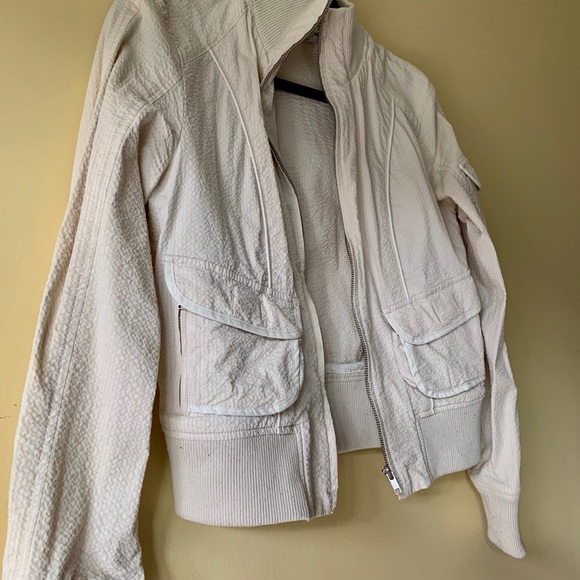 Light Cream Bomber Jacket - Picture 3 of 5